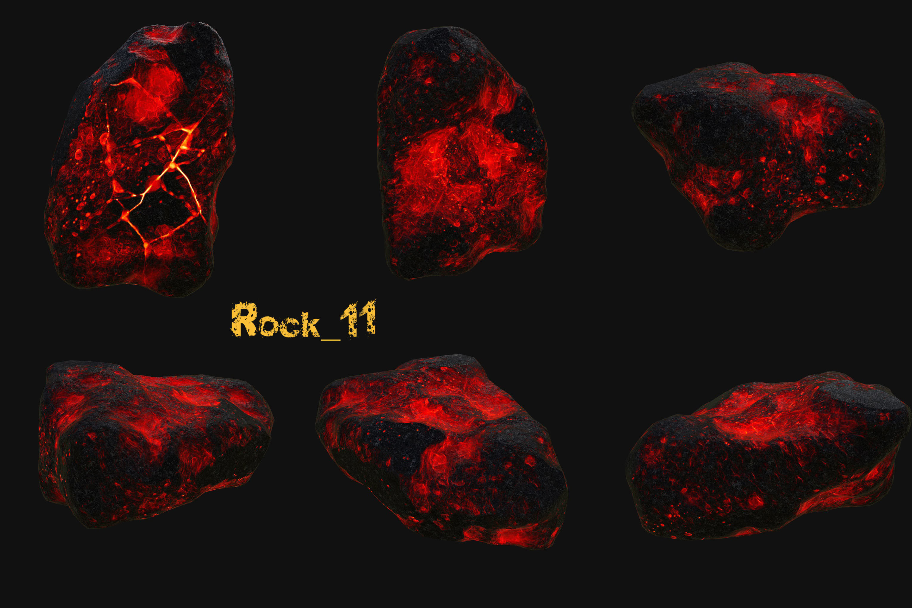 lava rocks Low-poly 3D model_11
