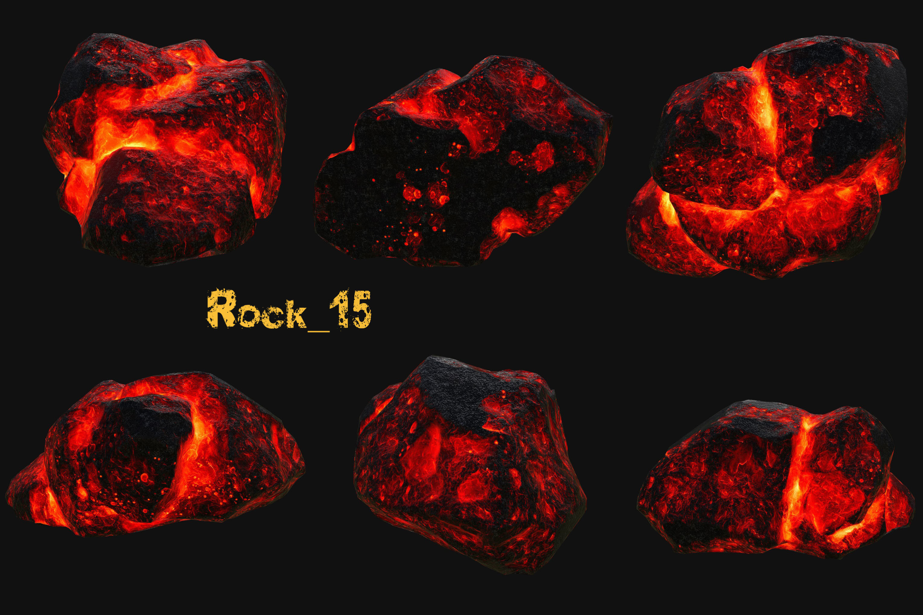 lava rocks Low-poly 3D model_15