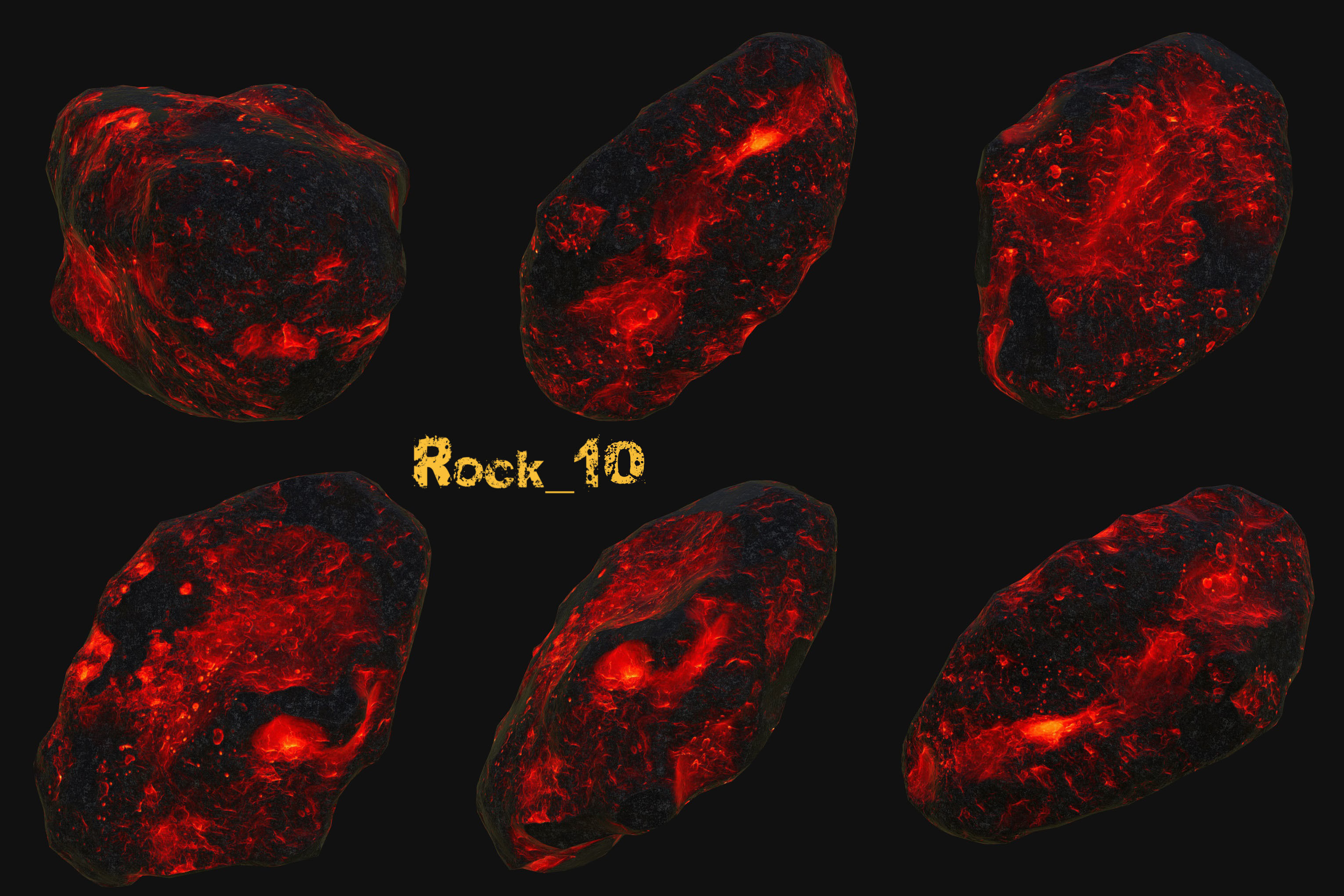 lava rocks Low-poly 3D model_10