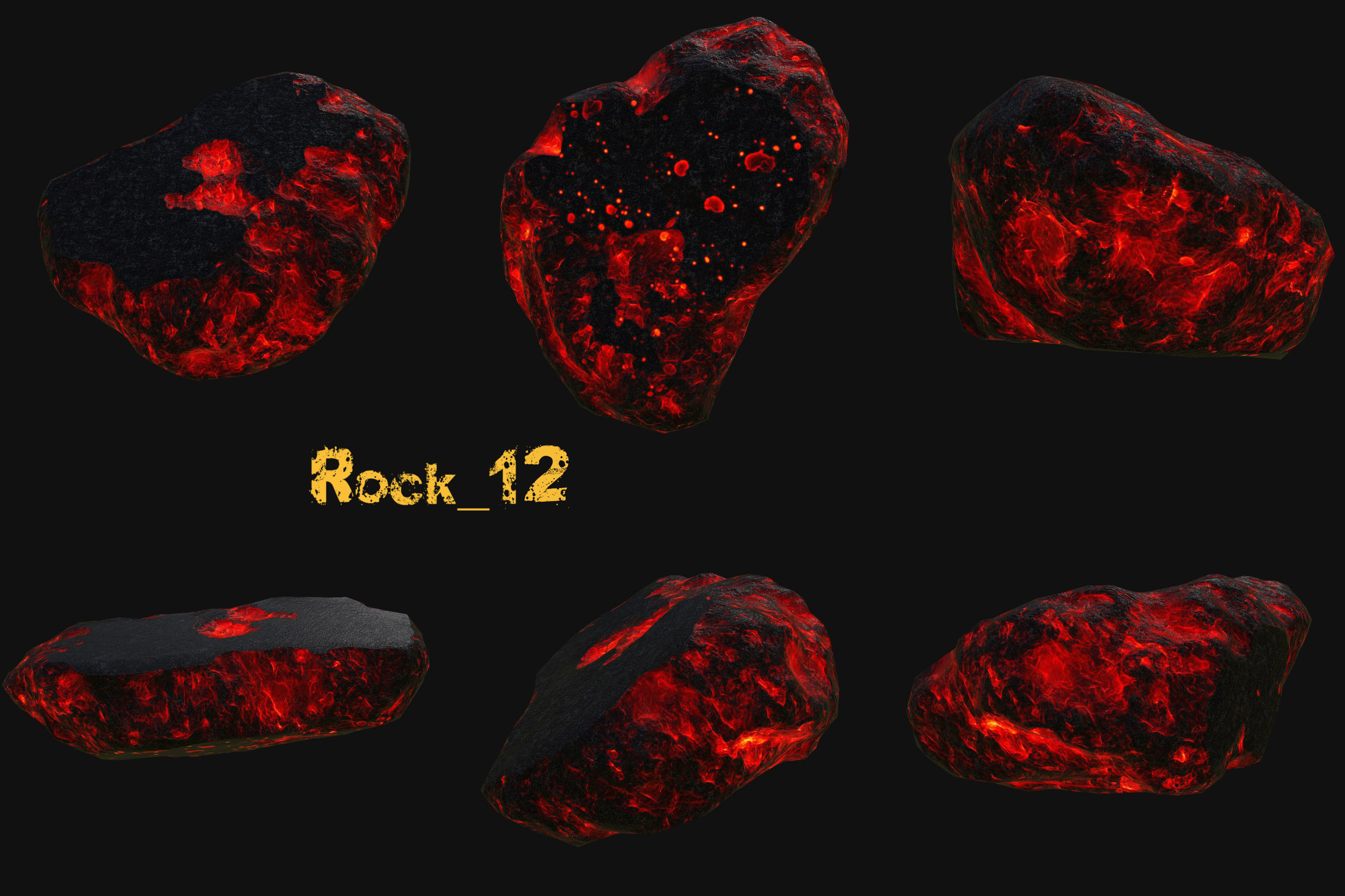 lava rocks Low-poly 3D model_12
