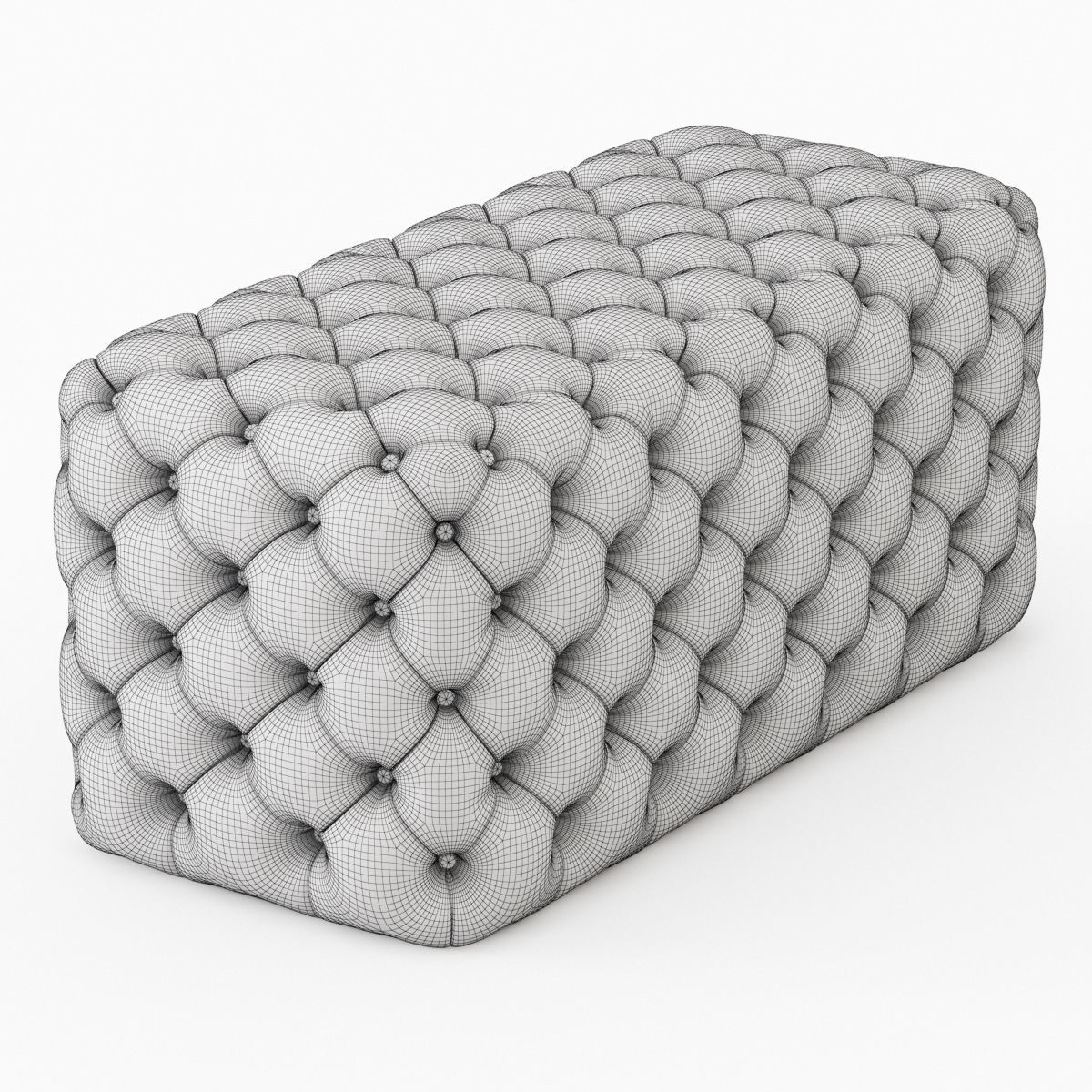 Pouf capitone 3D model_3