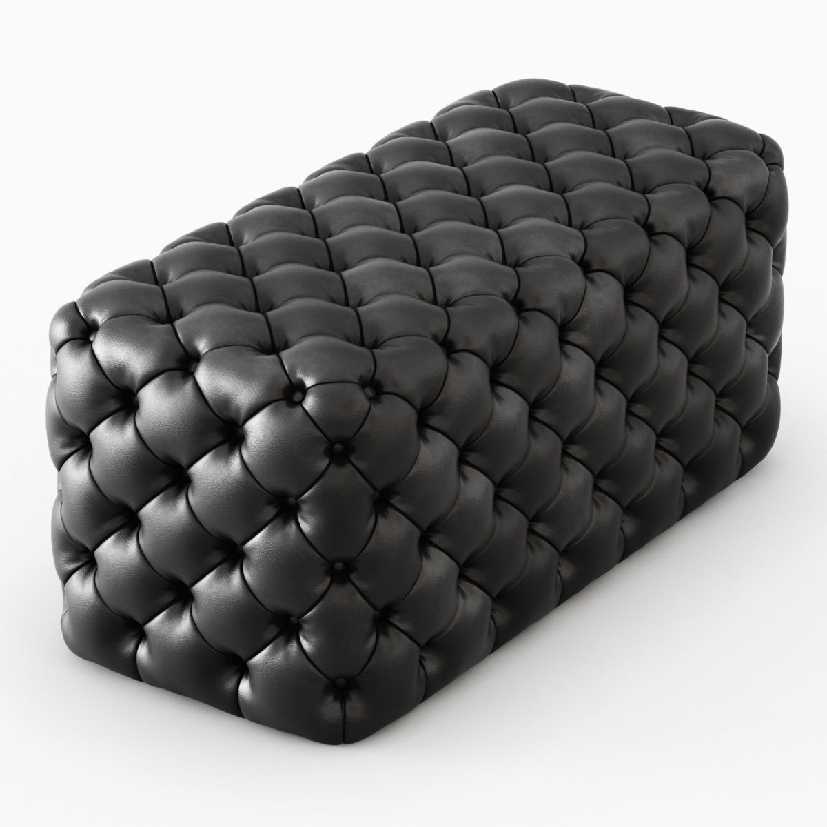 Pouf capitone 3D model_2
