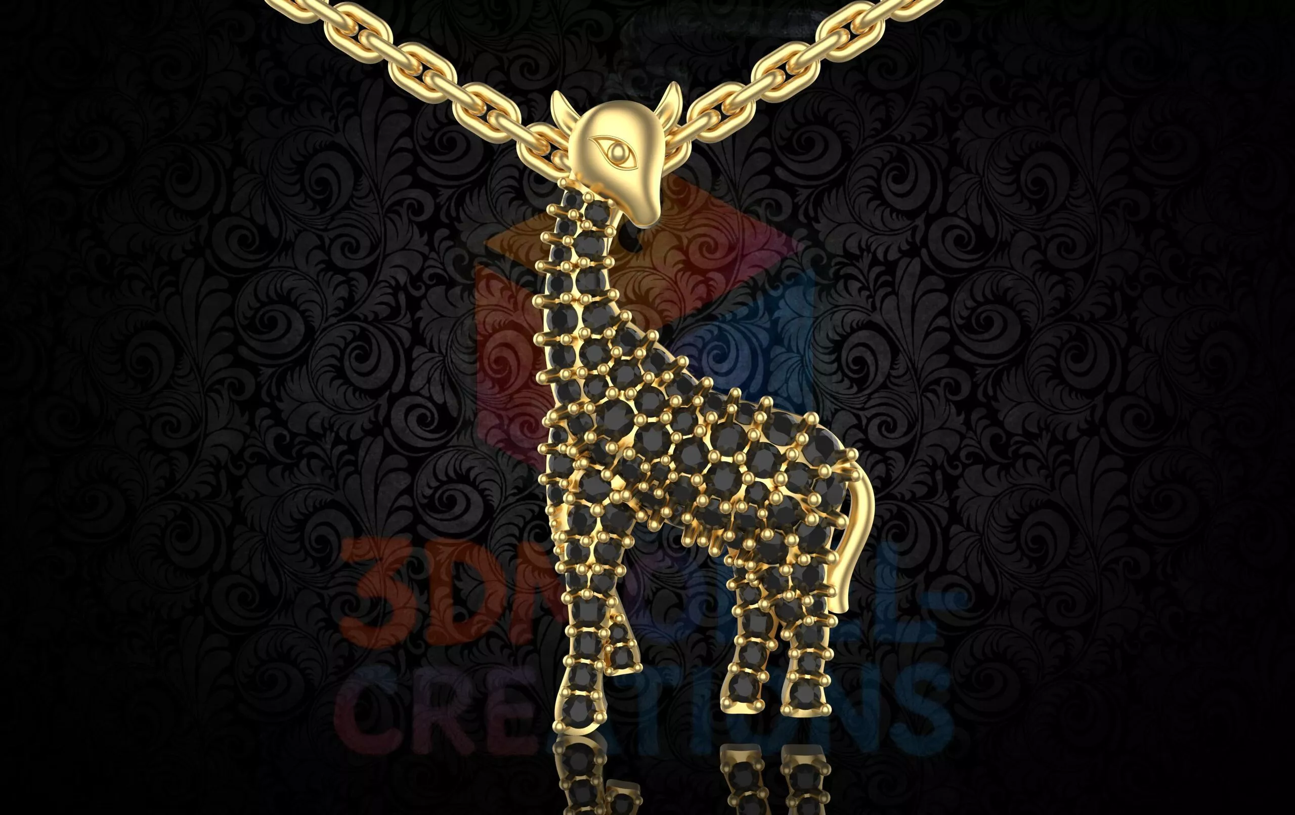 Diamond Deer Pendant 3D print model