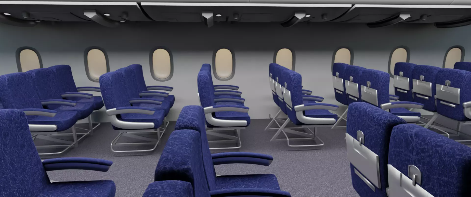 Airplane Cabin Low-poly 3D model