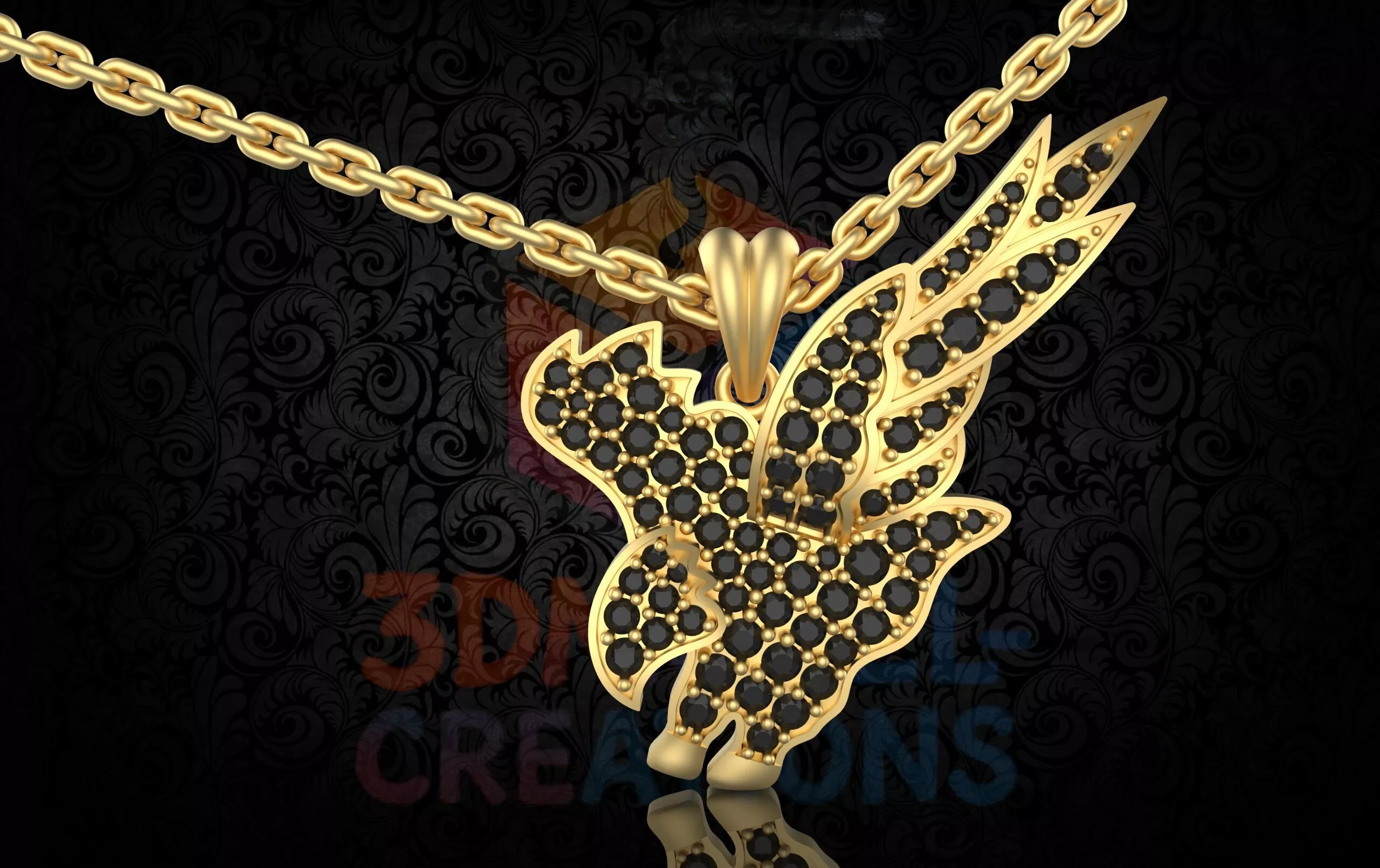 Diamond Eagle Pendent 3D print model
