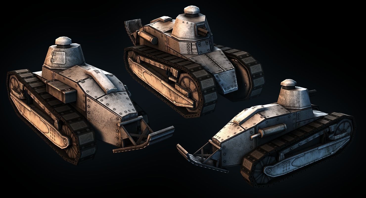 World War I Tank Pack Low-poly 3D model_2