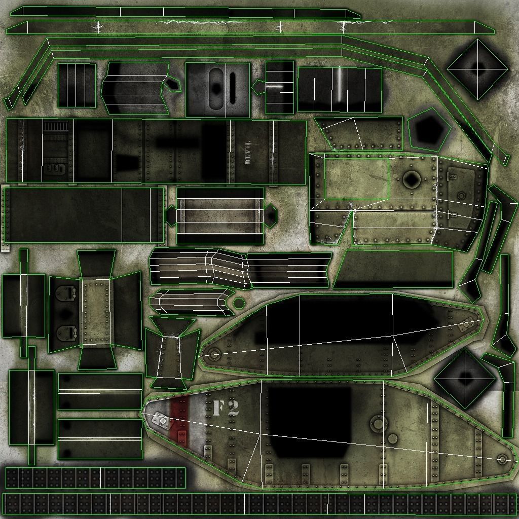 World War I Tank Pack Low-poly 3D model_5