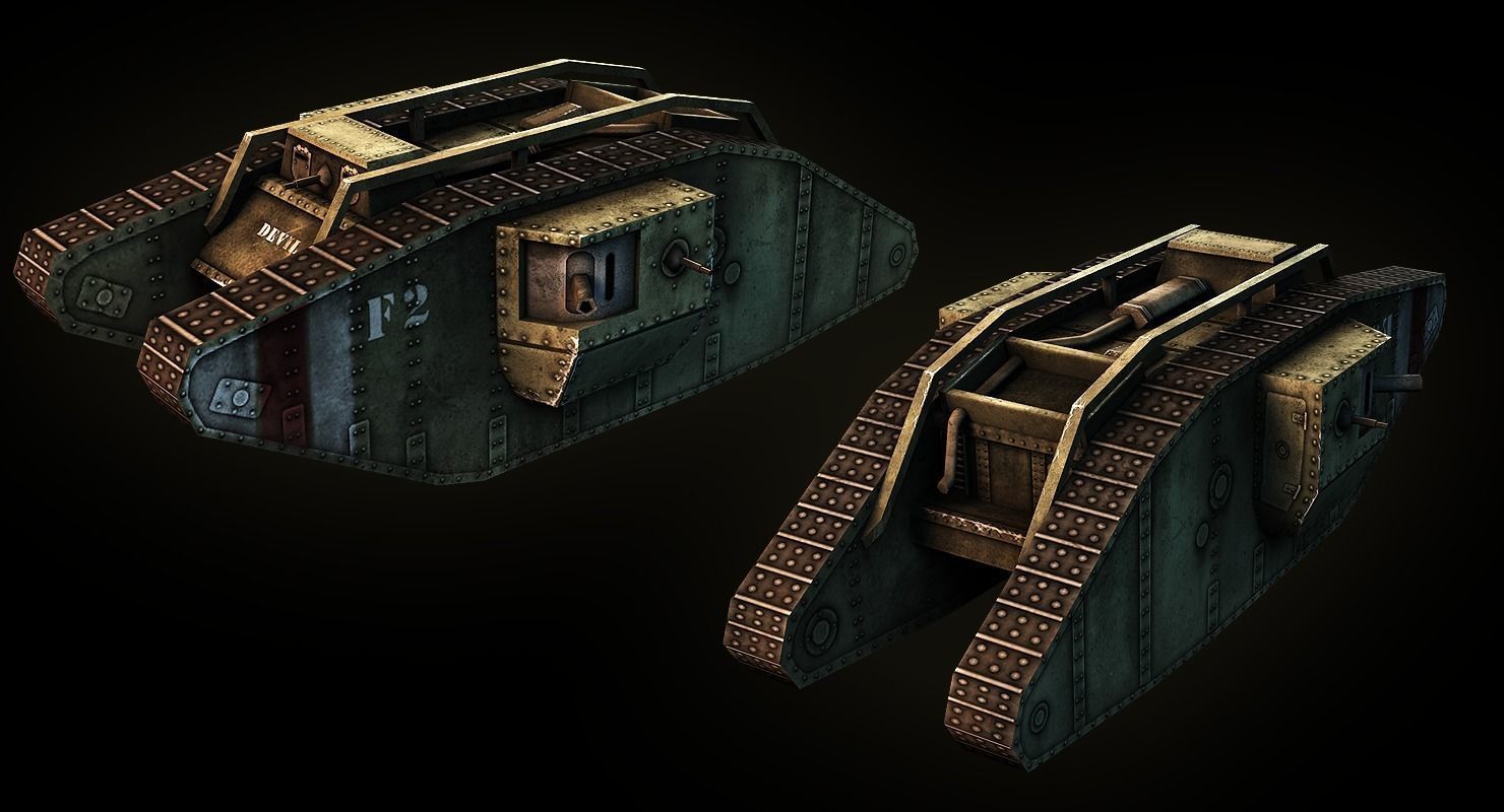 World War I Tank Pack Low-poly 3D model_3