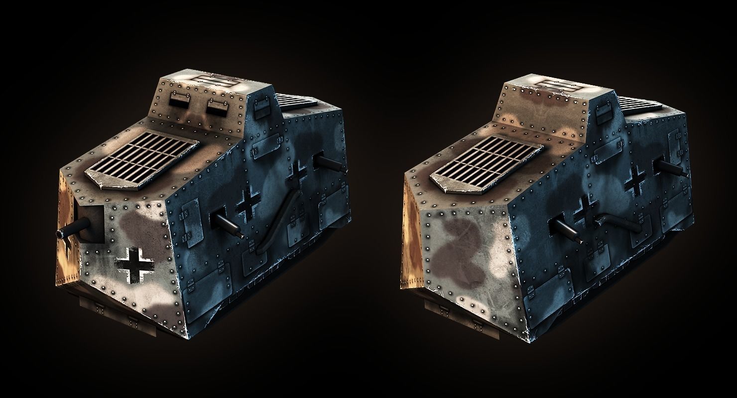 World War I Tank Pack Low-poly 3D model_1