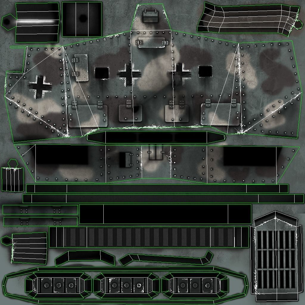 World War I Tank Pack Low-poly 3D model_6