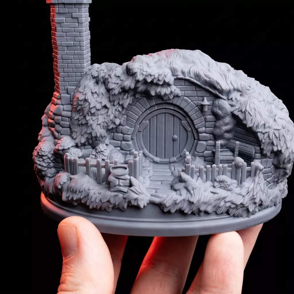 Hobbit Hole Fantasy Terrain - 3D Printable STL File for Tabletop 3D print model