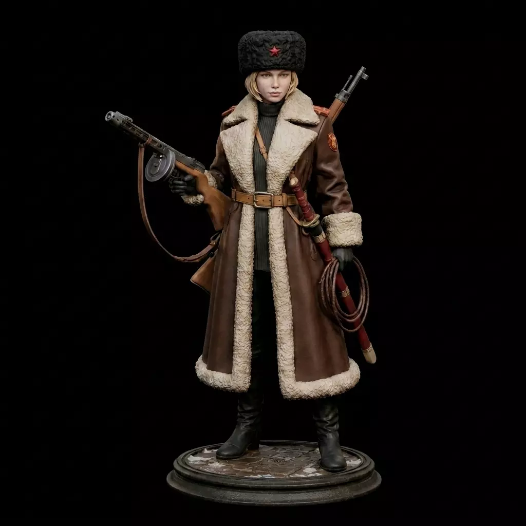 Winter Vanguard - Female Soldier Miniature 3D print model