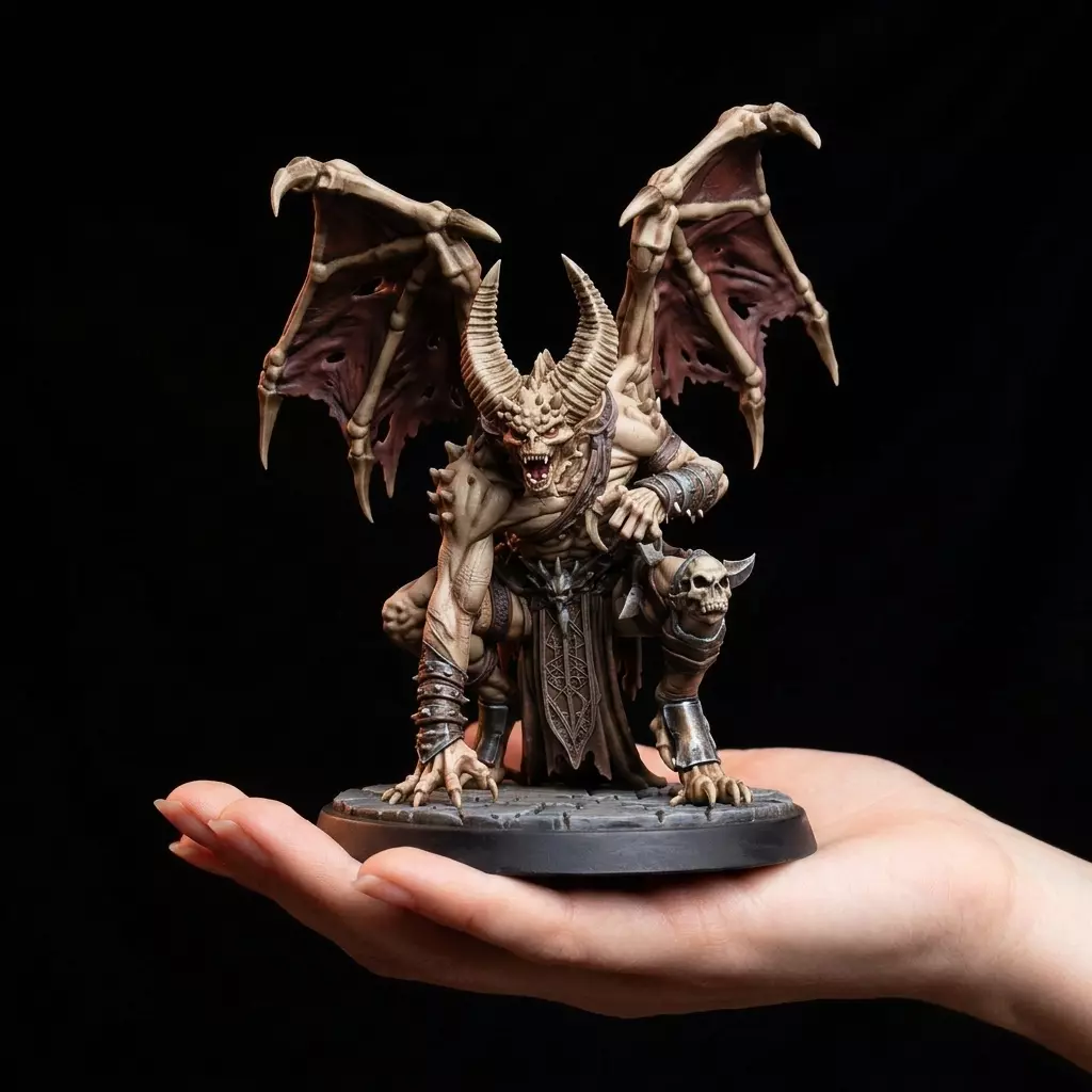 Infernal Overlord - Winged Demon Miniature STL 3D print model
