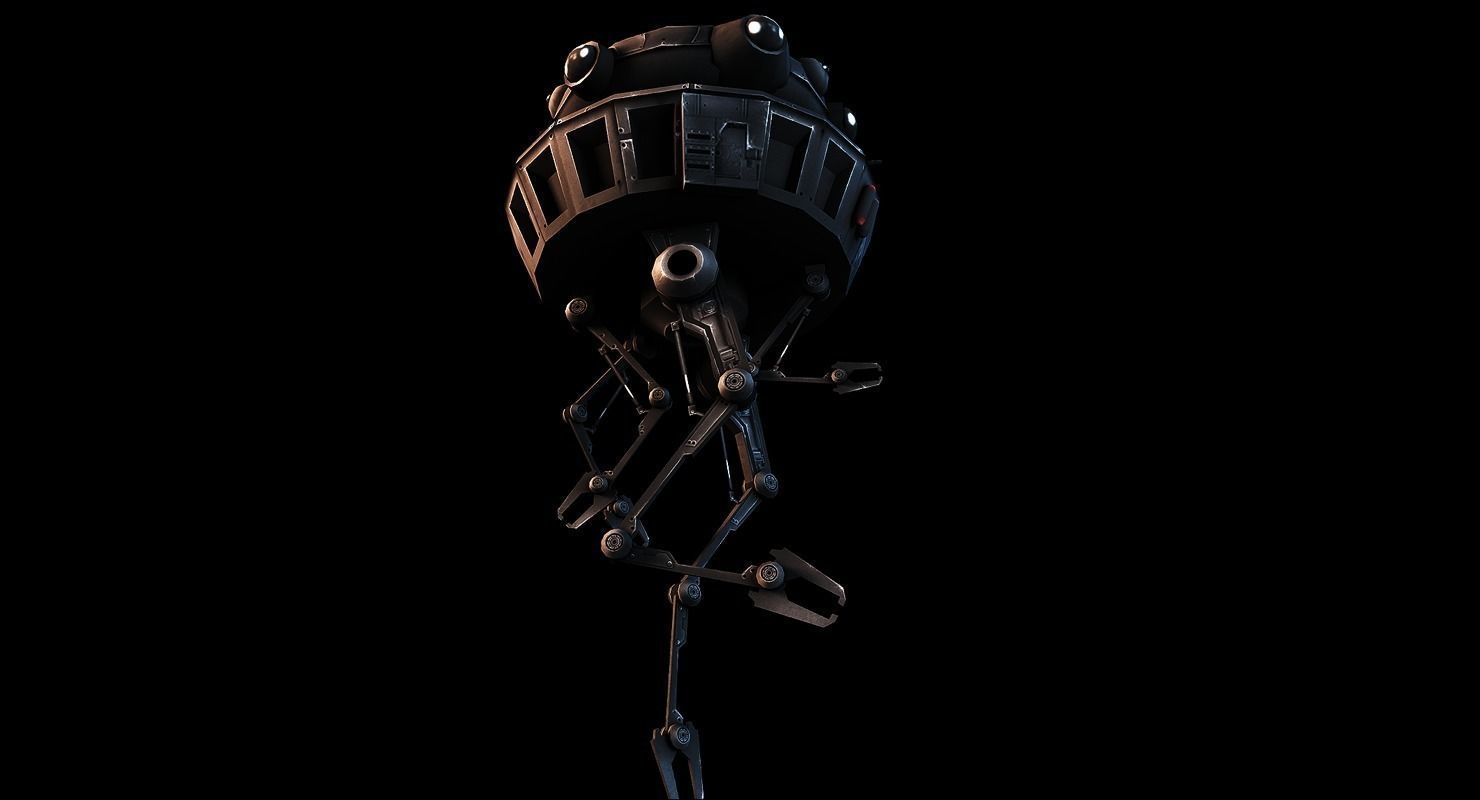 Probe Droid Low-poly 3D model_3