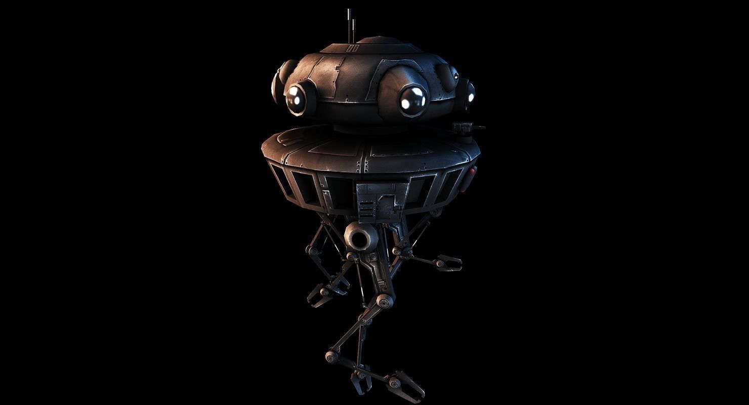 Probe Droid Low-poly 3D model_2