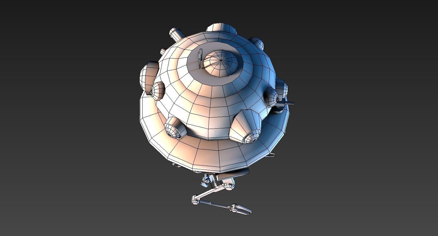 Probe Droid Low-poly 3D model_6