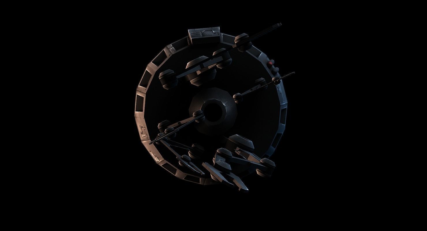 Probe Droid Low-poly 3D model_5