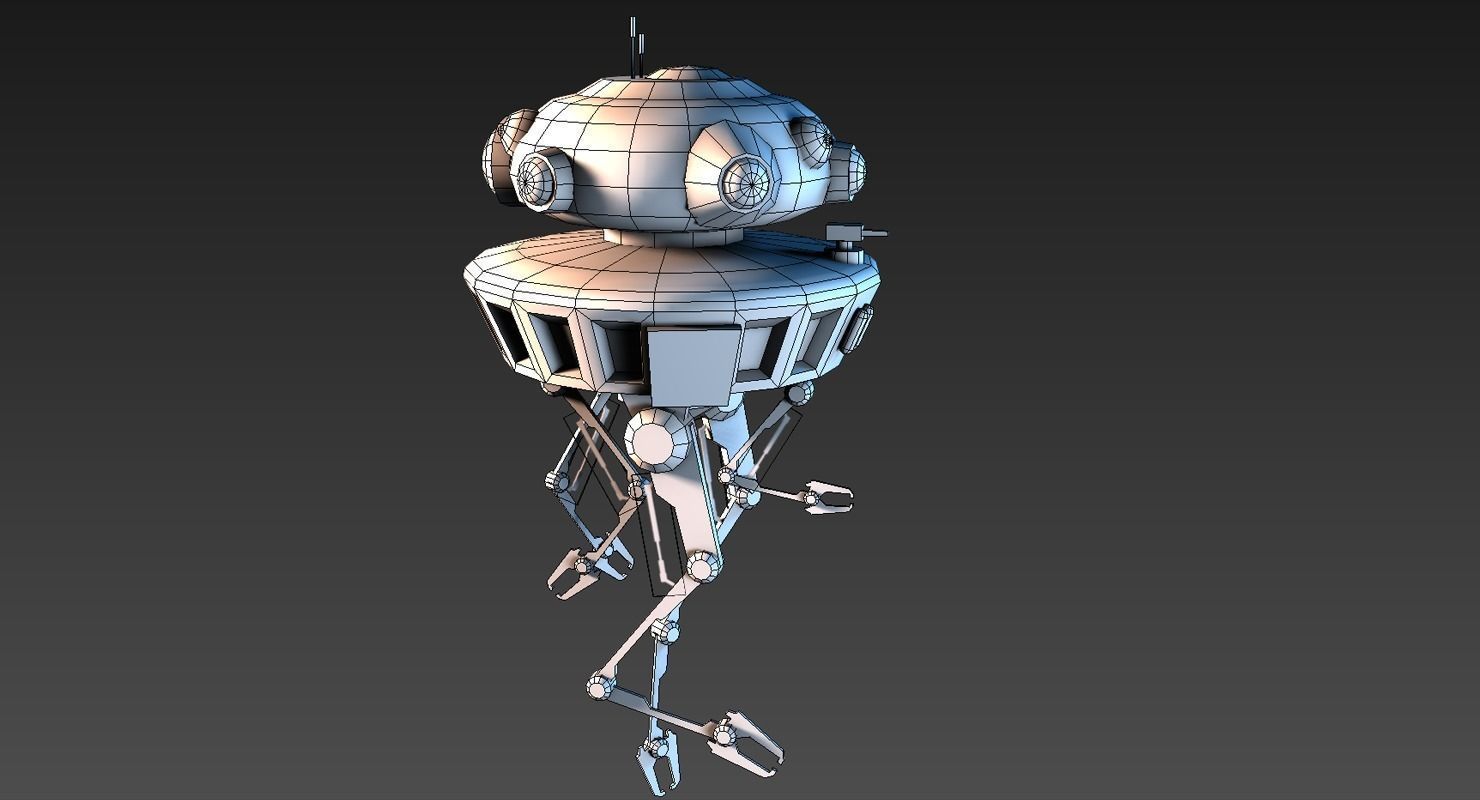 Probe Droid Low-poly 3D model_7