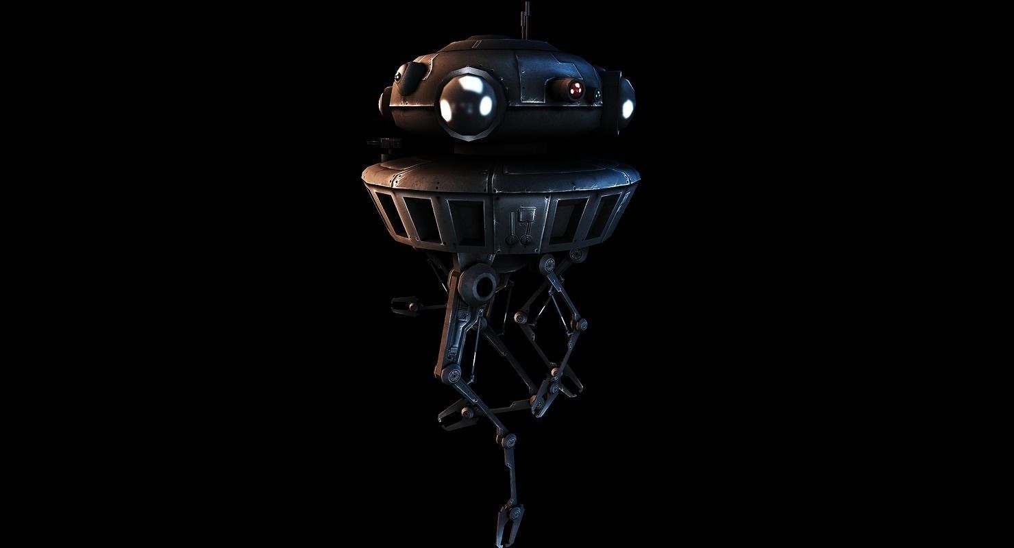 Probe Droid Low-poly 3D model_1