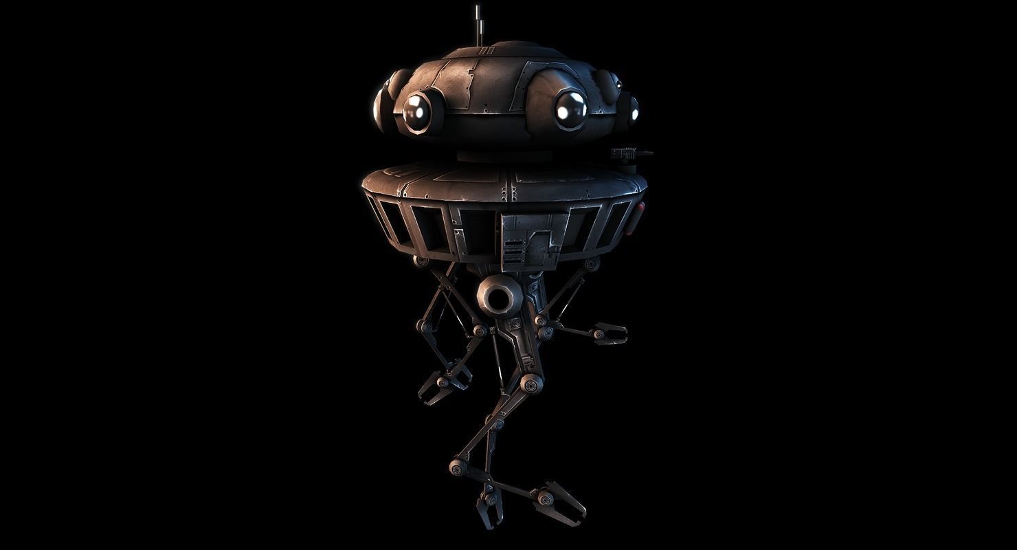 Probe Droid Low-poly 3D model_0