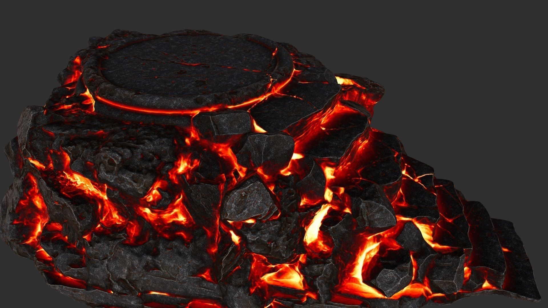 lava temple Low-poly 3D model_6