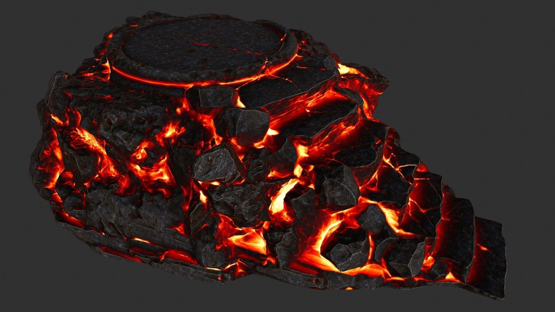 lava temple Low-poly 3D model_3