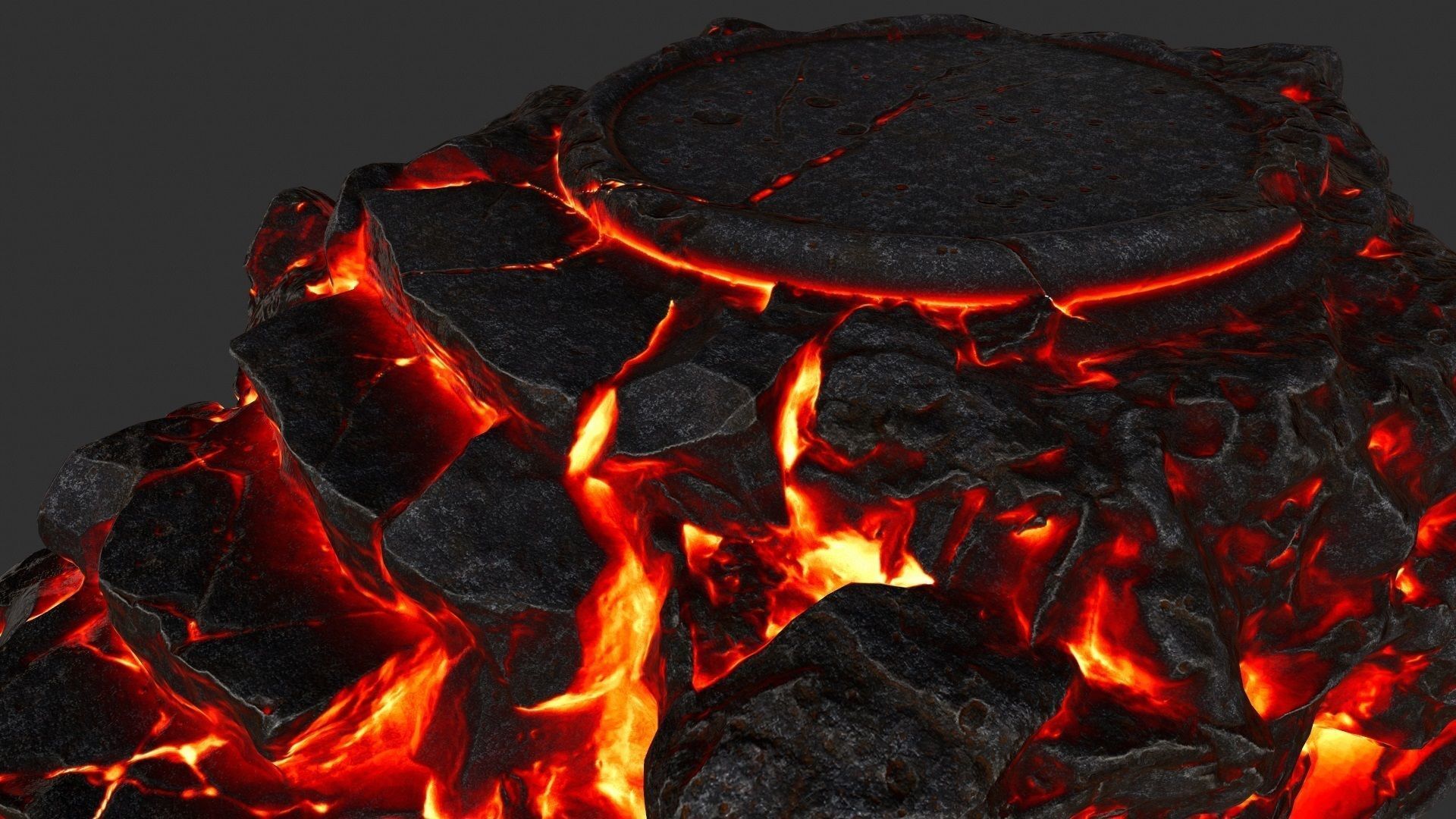 lava temple Low-poly 3D model_7