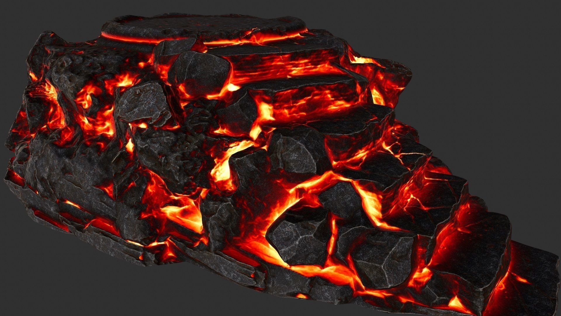 lava temple Low-poly 3D model_10