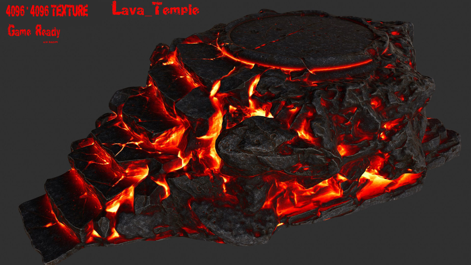 lava temple Low-poly 3D model_1