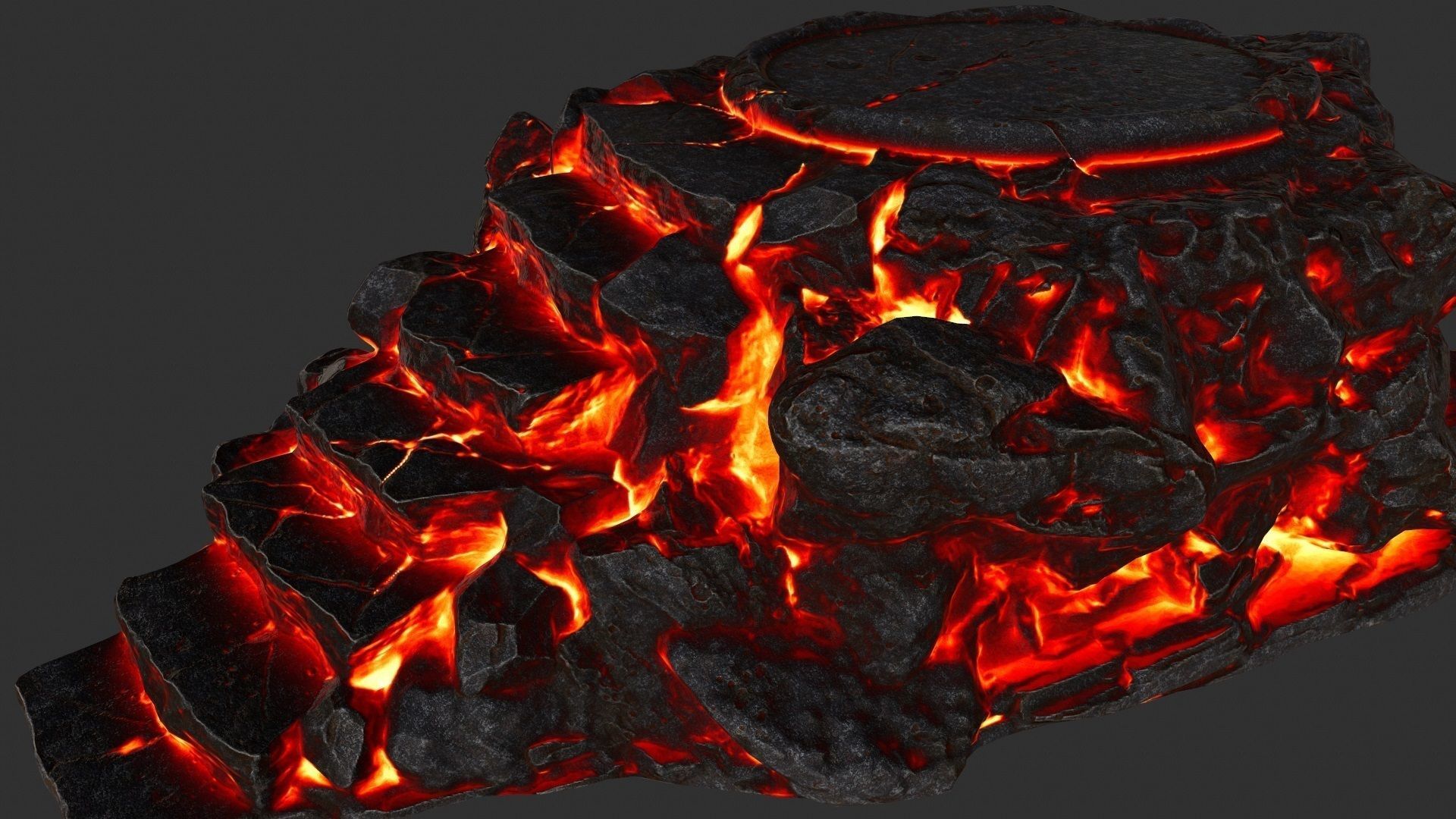 lava temple Low-poly 3D model_5