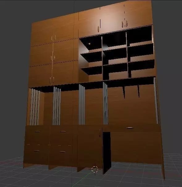 Furniture big cupboard with shelves 2 Free low-poly 3D model