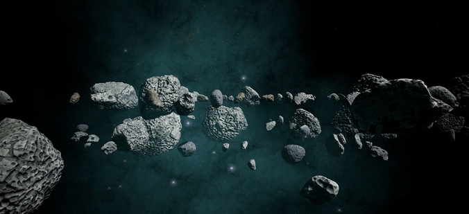  Game Ready Asteroids pack from Photogrammetry Low-poly 3D model