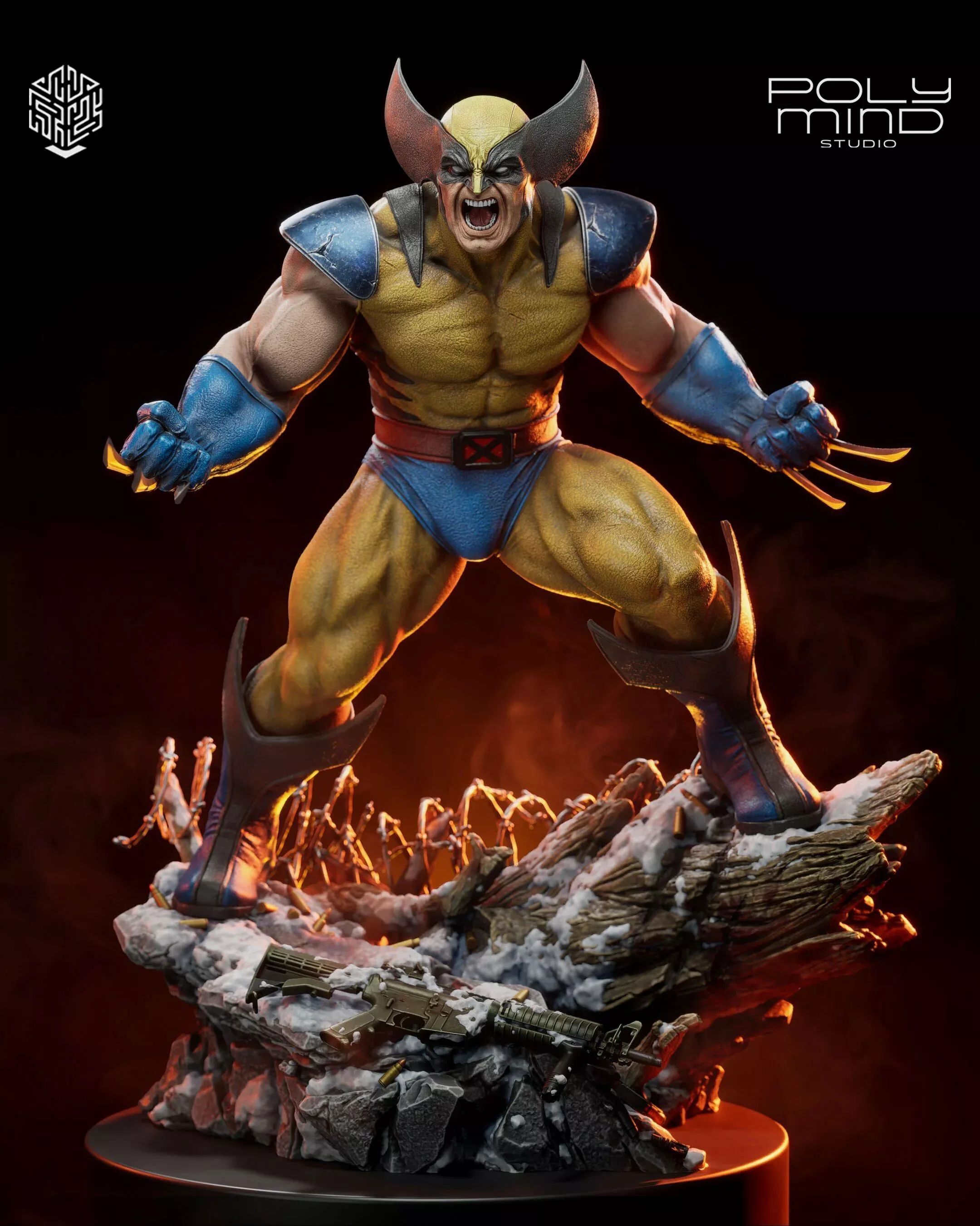 Wolverine Statue 3D print model
