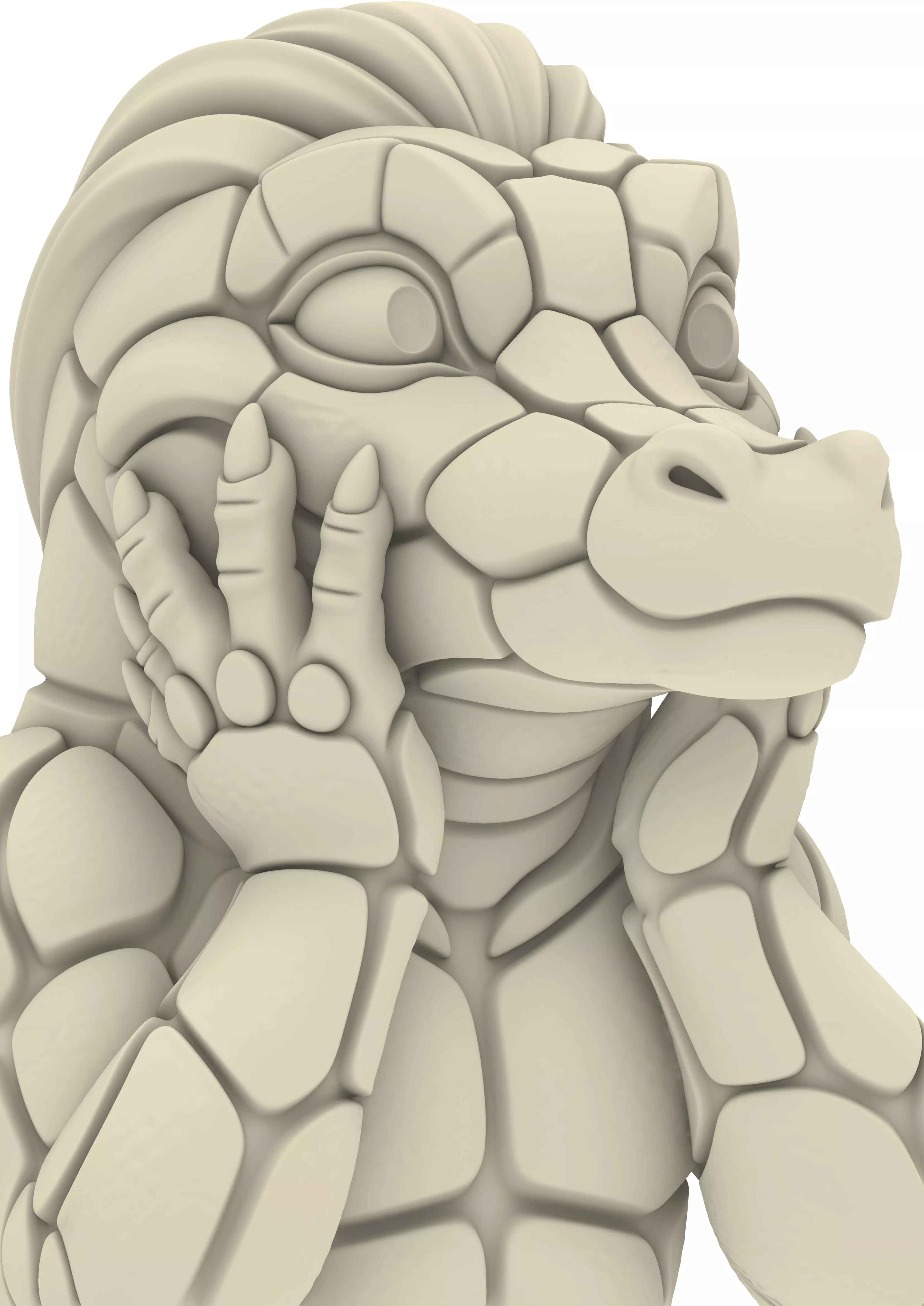 Monster Crocodile Warrior Animal Reptile 3D print model