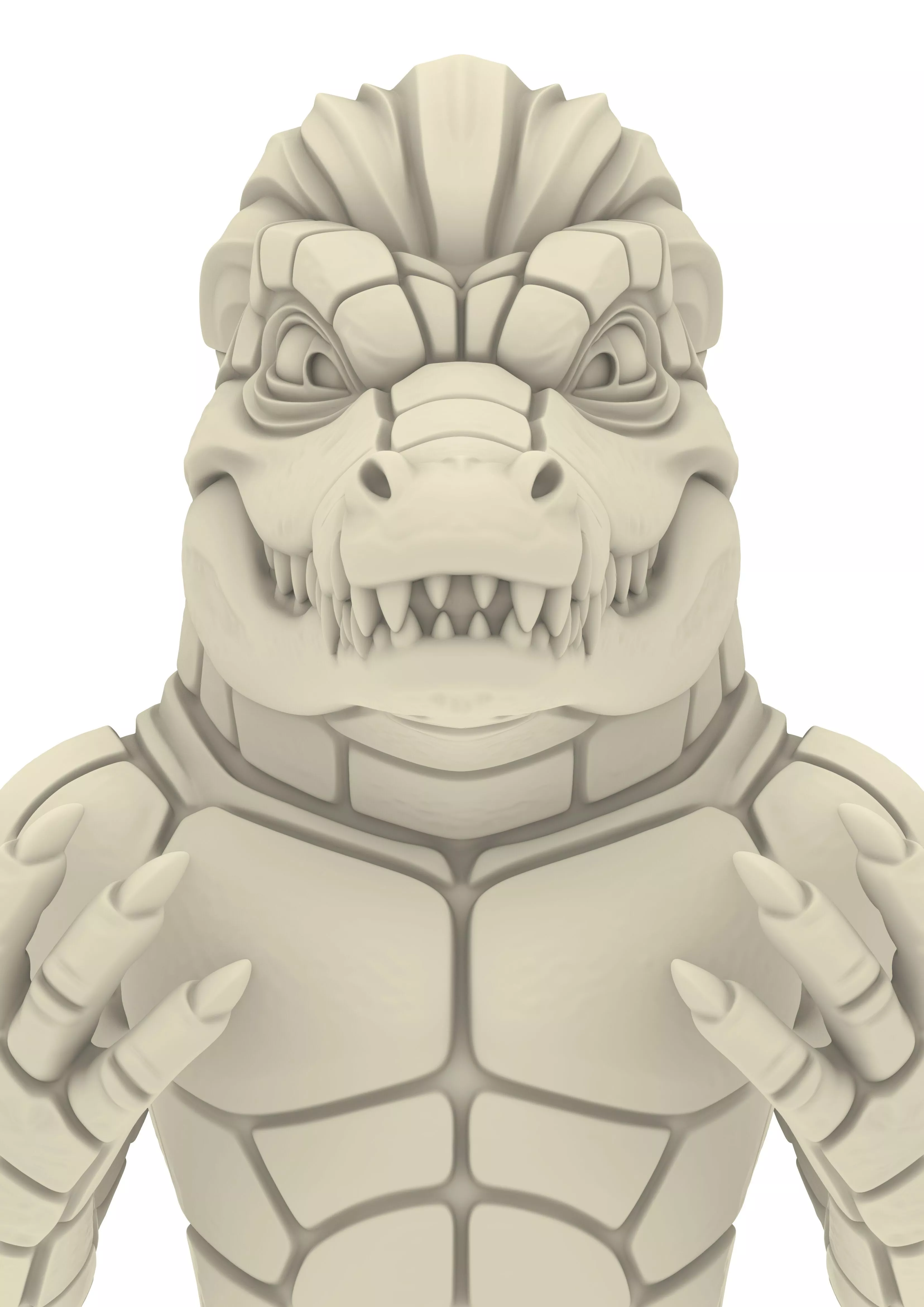Monster Crocodile Warrior Animal Reptile 3D print model