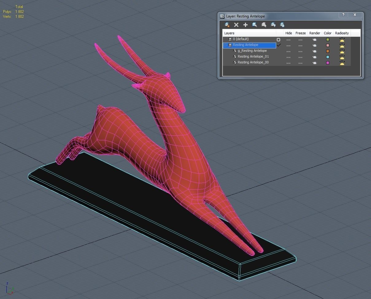 Resting Antelope P 3D print model_8