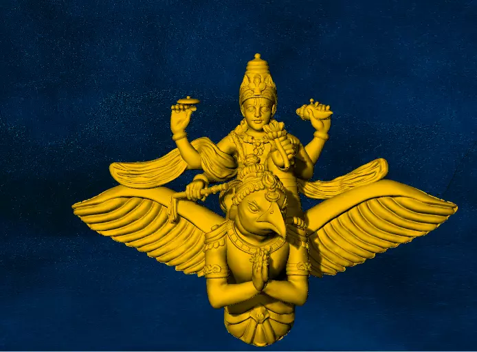 VISHNU GARUD BIRD GOD HINDU MURTHY GOLD SILVER LOCKETS 3D print model