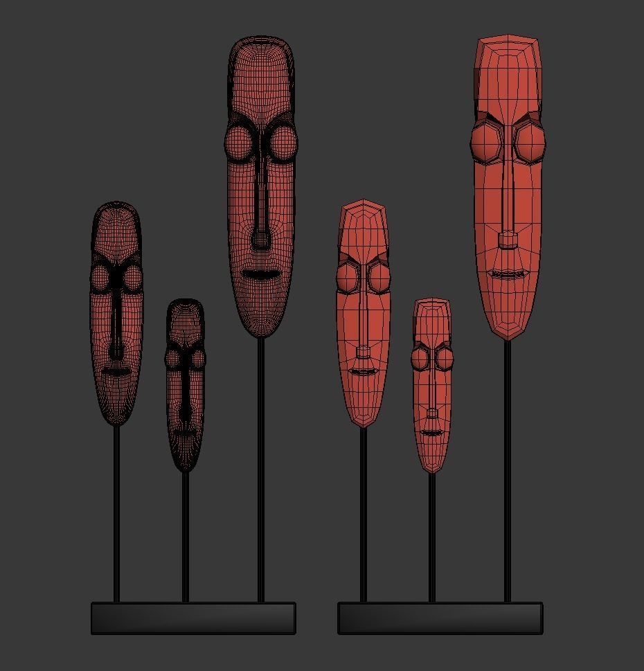 Sculpture Faces 3D model_5