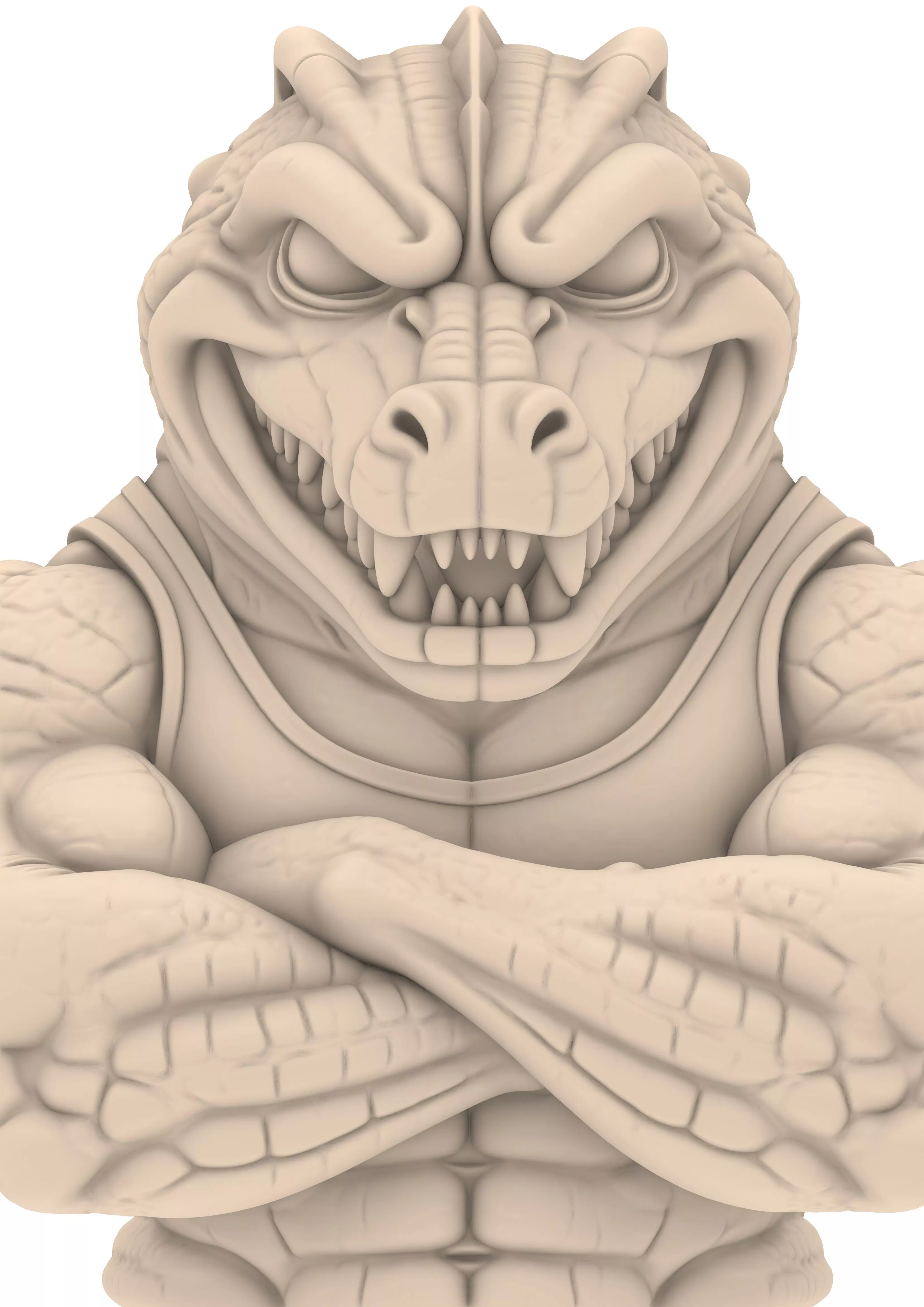 Monster Crocodile Warrior Animal Reptile 3D print model