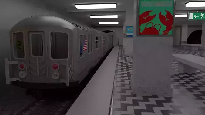 Subway Station with Train included