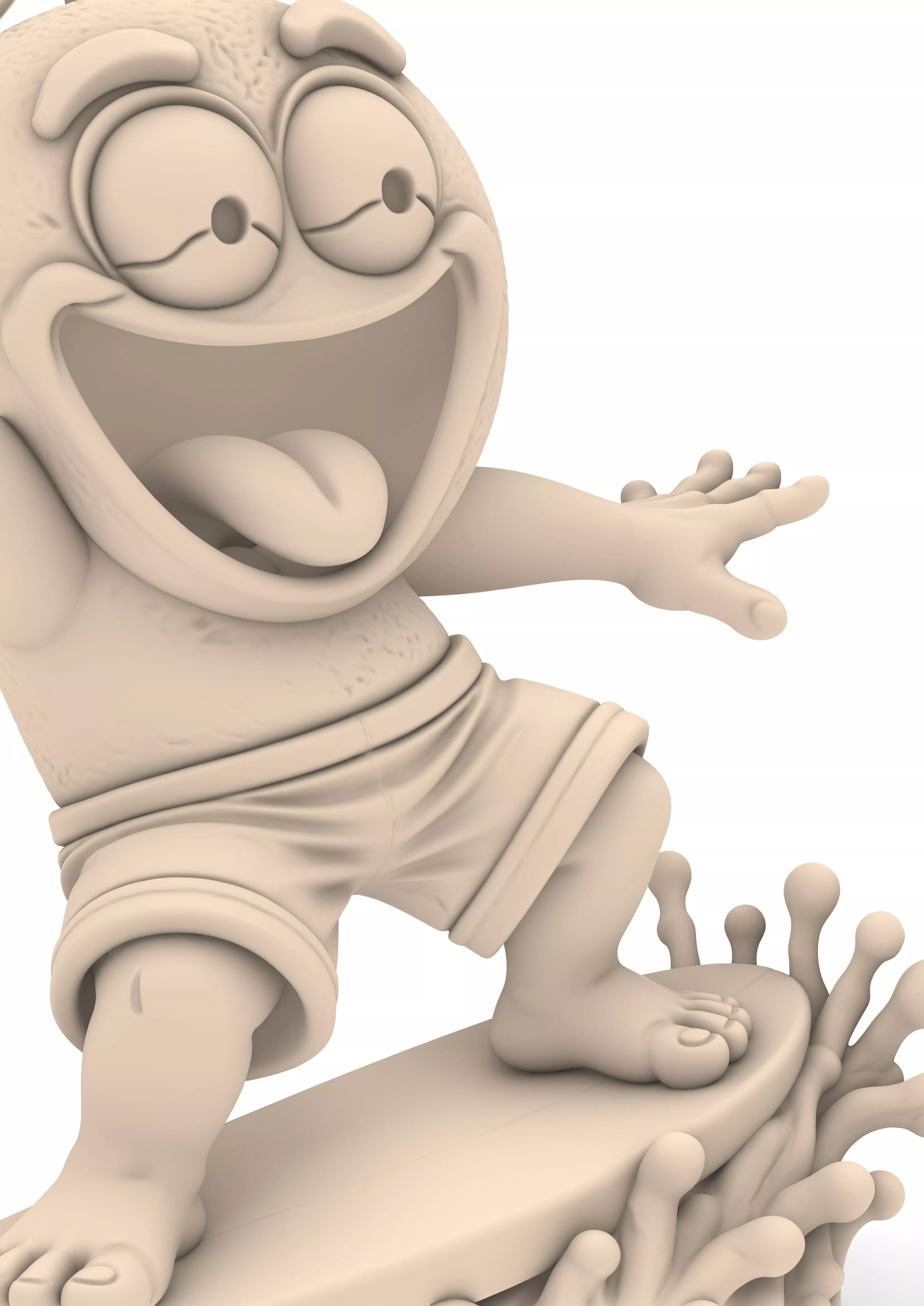 Funny Angry Orange Lemon Monster Figure 3D print model