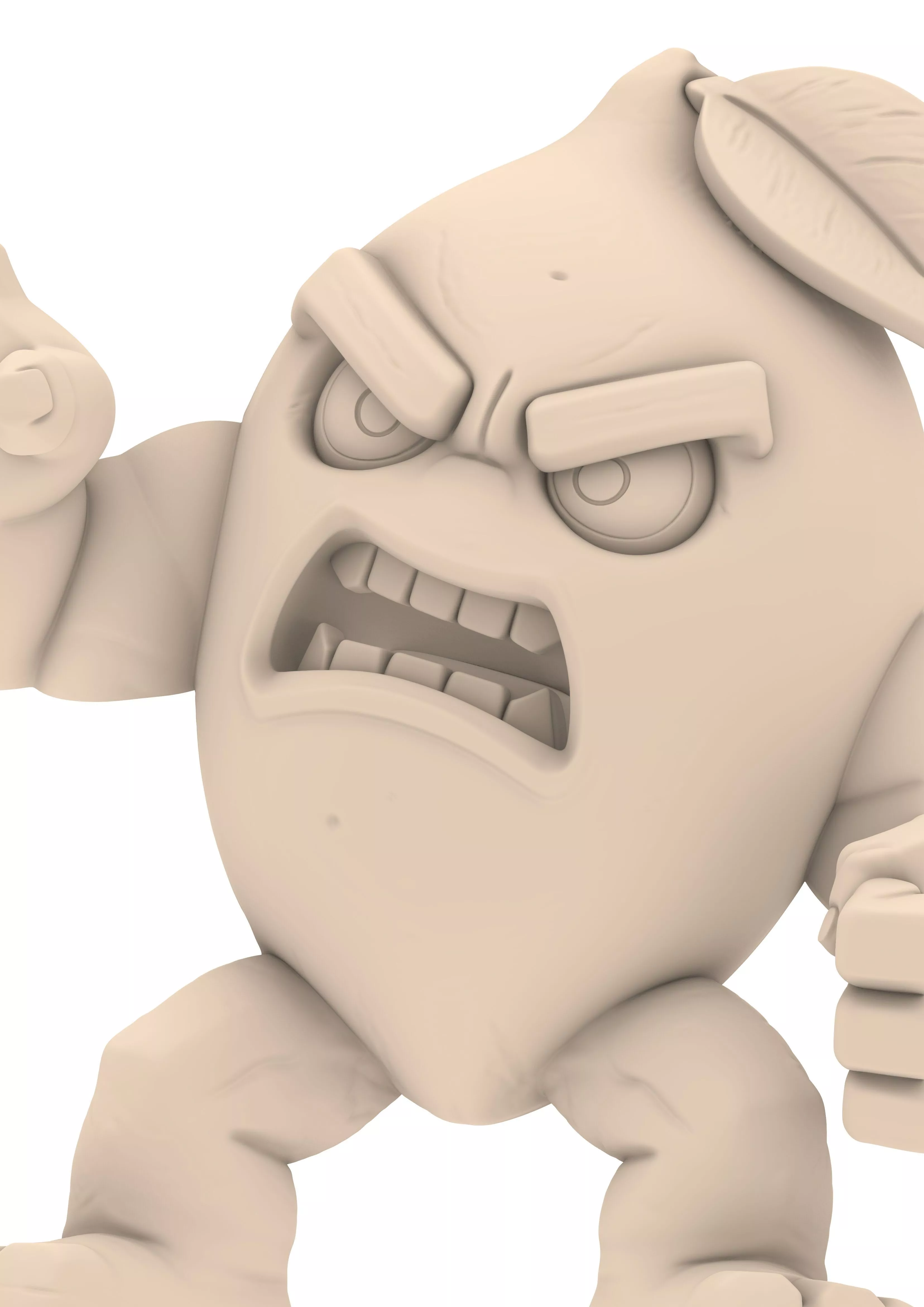 Funny Angry Orange Lemon Monster Figure 3D print model