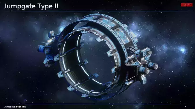 Spaceship Jumpgate Type II Low-poly 3D model