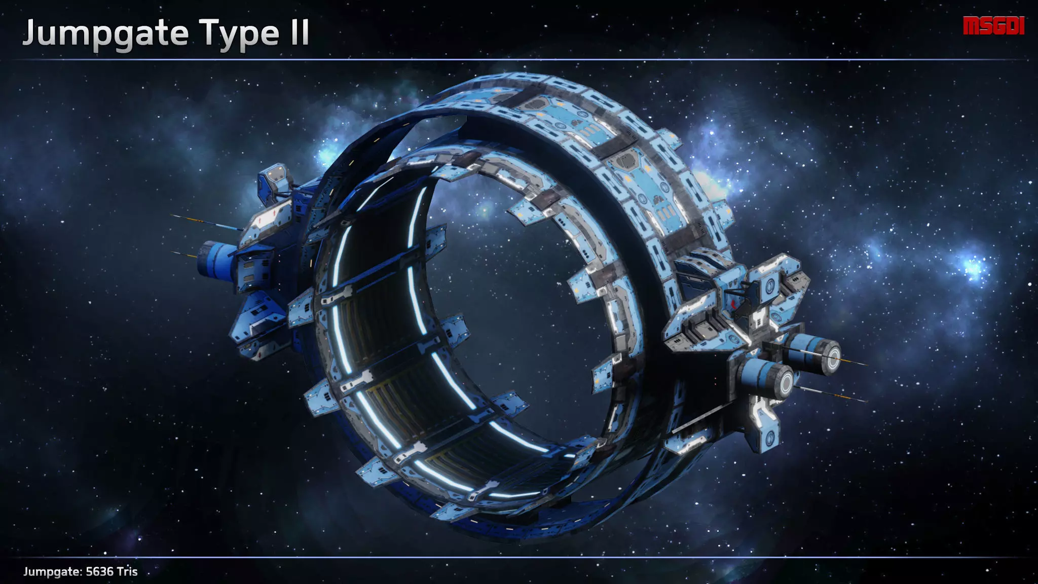 Spaceship Jumpgate Type II Low-poly 3D model