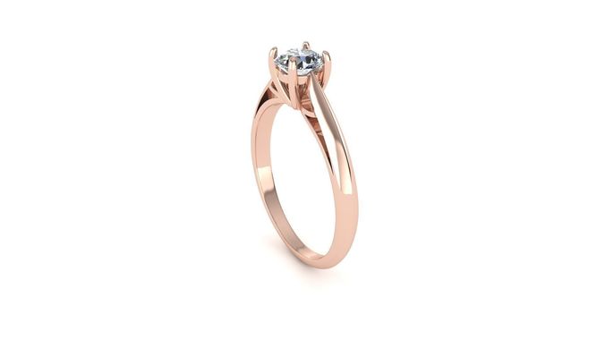 Solitaire Engagement ring 1020 3D print model