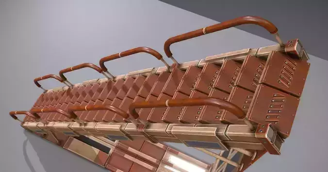 Modular Stairs Collection Woody Version Low-poly 3D model