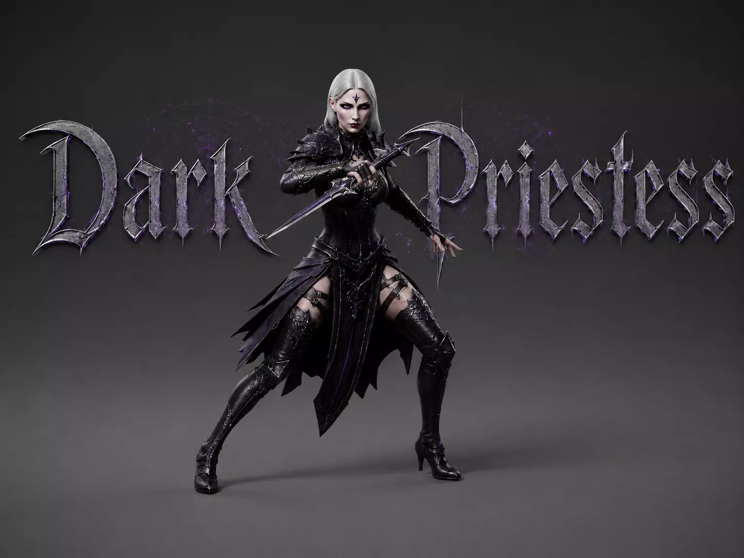 Dark Priestess - Rigged Low-poly 3D model