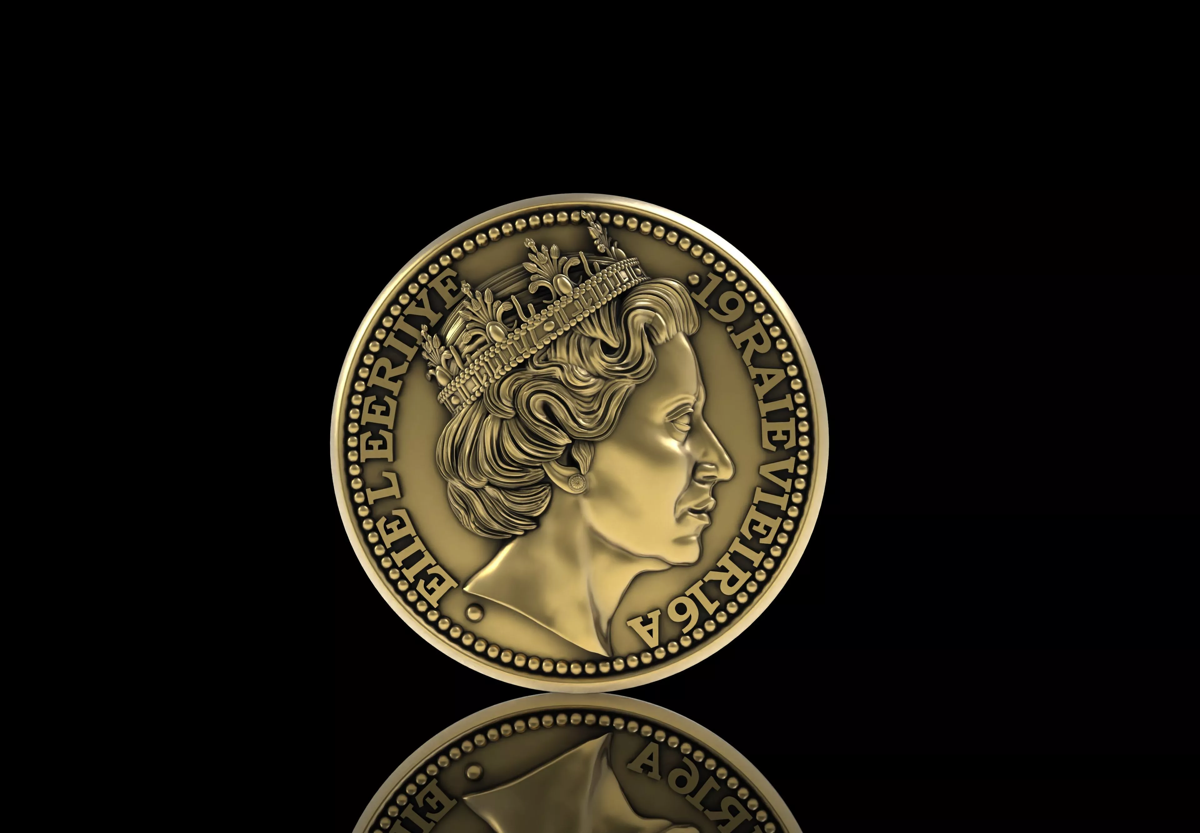 Queen Coin 3D print model