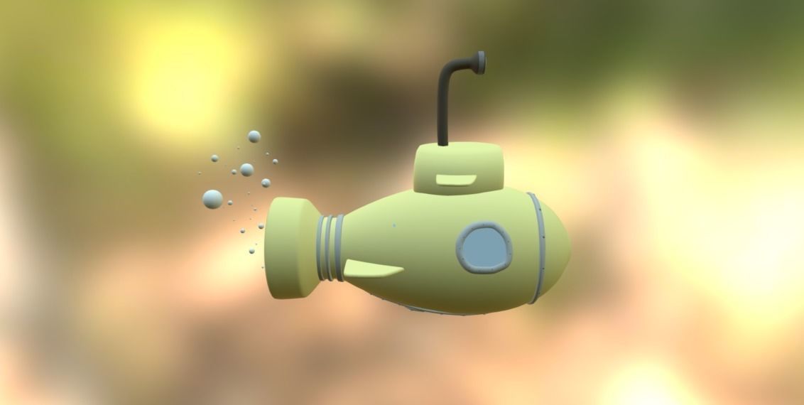 teste submarine with bubbles 3D model