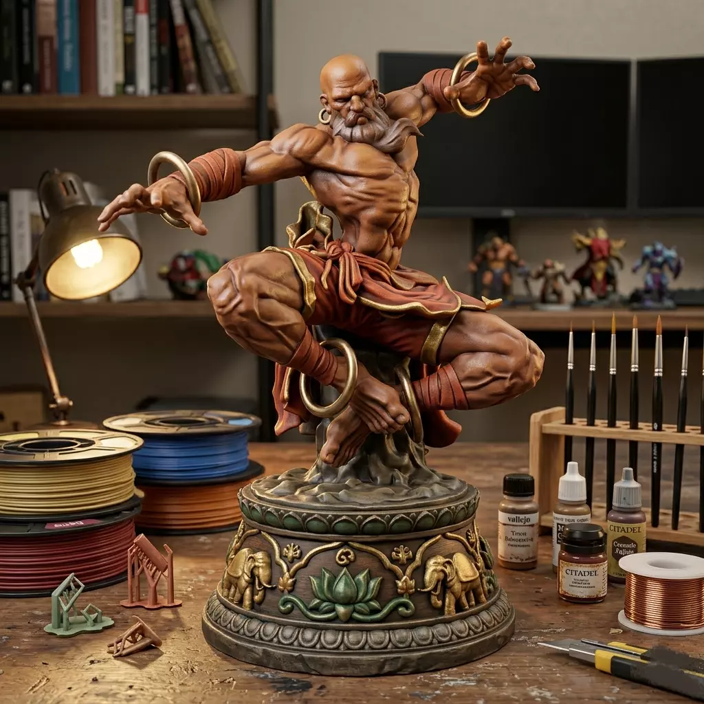 Dhalsim Inspired 3D Model - Street Fighter Figure STL 3D print model